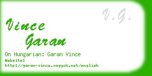 vince garan business card
